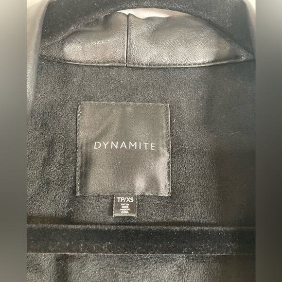 Dynamite vegan leather waterfall collar jacket with zipper details XS - Picture 8 of 13